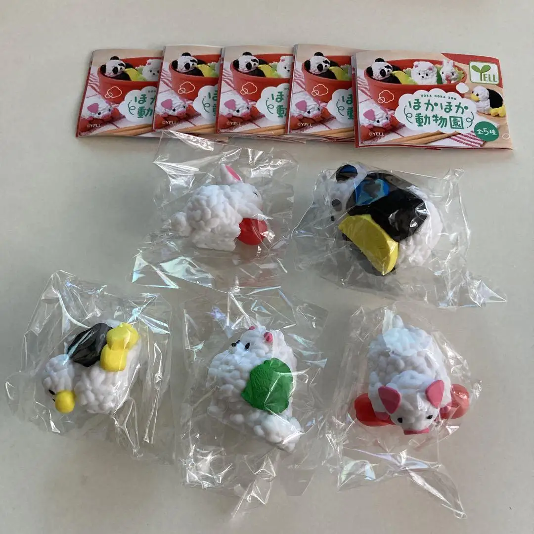 Yell world Cápsula de juguete kawaii, pollito blanco, panda, onigiri, animales, mini modelos de perros, hucha, Omusubi, gashapon, figuras - imagen 4