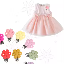 10 Uds. Clips para chupete de flores de silicona, mordedores de calidad alimentaria para bebé, chupete para bebé DIY, accesorios de cadena para chupete de lactancia