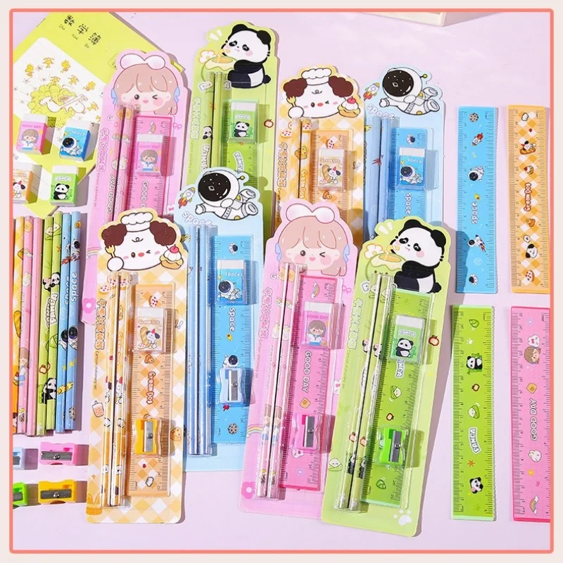 5 unids/set lindo lápiz de dibujos animados papelería conjunto niños estudiante volver a la escuela suministros de papelería Premio Kawaii para niños - imagen 5