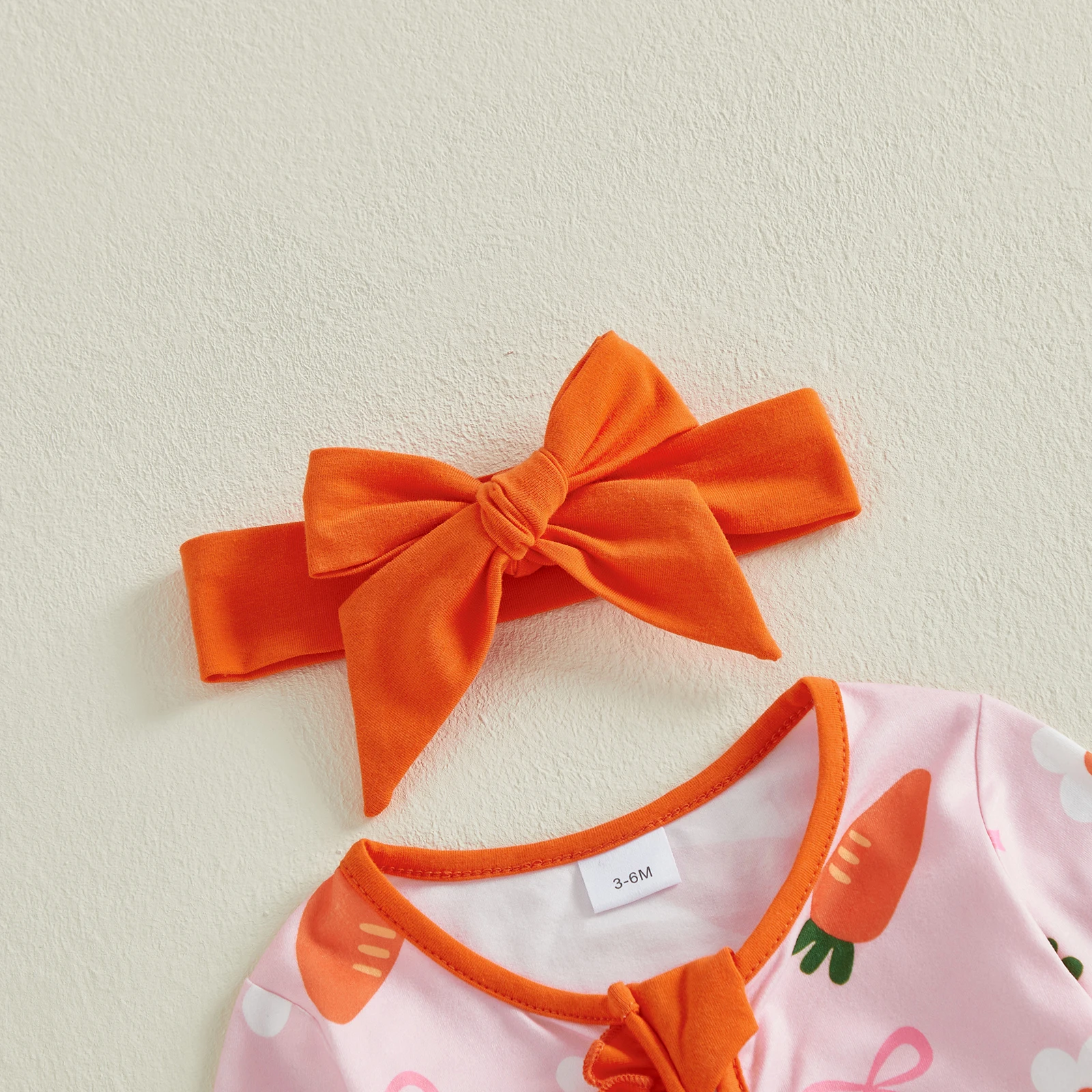 Mono manga larga bebita niña con estampado zanahoria - imagen 3