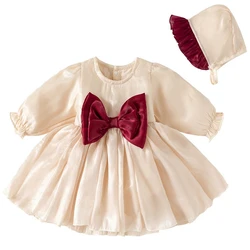 Ress Vestido de princesa coreano con manga larga bebé y sombrero