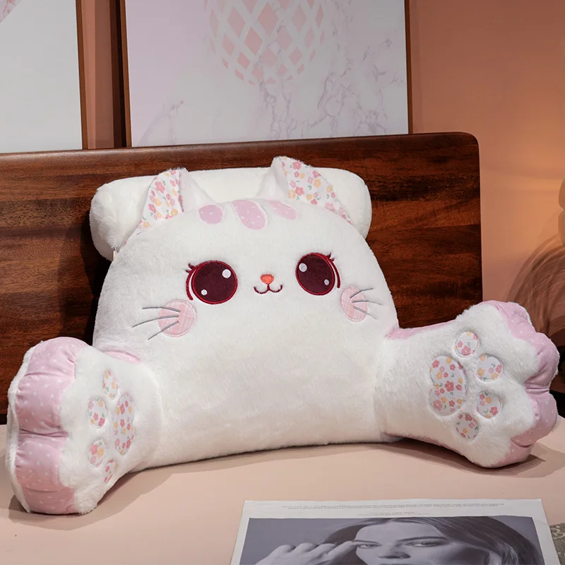 Almohada triangular de felpa con forma de gato – Cojín sofá infantil - imagen 3