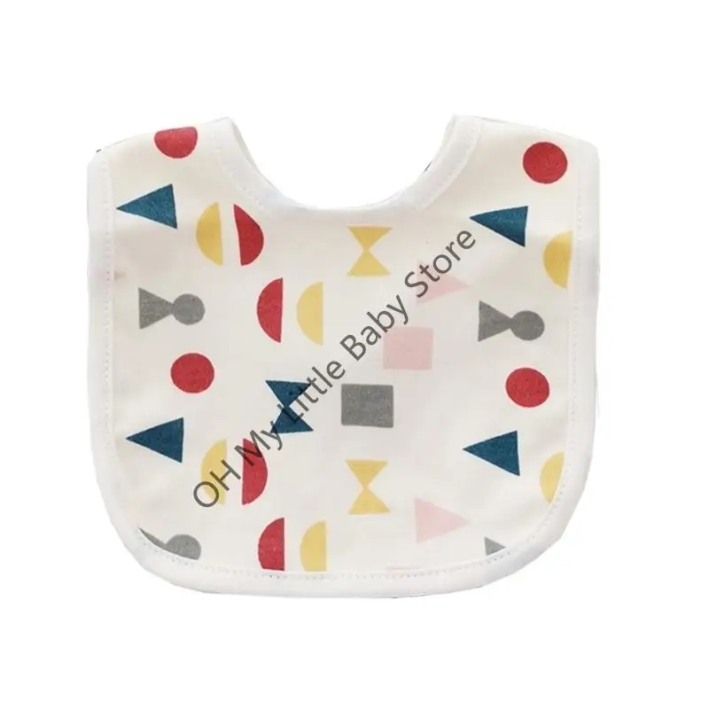 Babero infantil M76C, Baberos babeantes algodón para bebé 0 a 3 años, babero alimentación impreso absorción - imagen 5