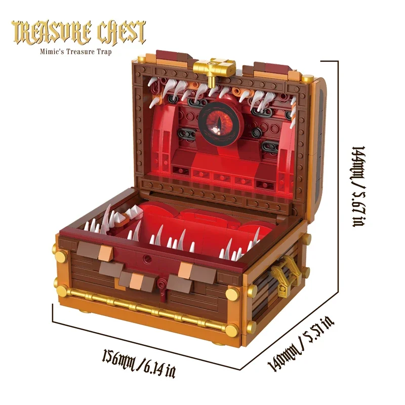 Juego de bloques de construcción de pecho del Tesoro de mazmorras, caja de monstruo creativa de almas oscuras, ladrillo, juguetes DIY para niños, regalos de vacaciones, 531 Uds. - imagen 5