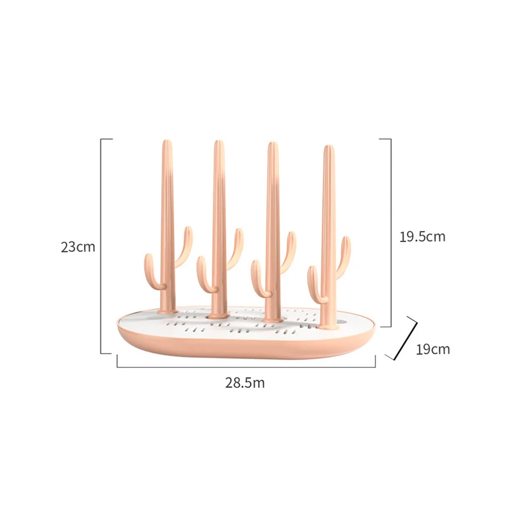 Estante para biberones de Material ABS rosa, organizador de almacenamiento multifuncional para suministros de lactancia, chupetes, tazas, pajitas fáciles, 1 Uds. - imagen 5