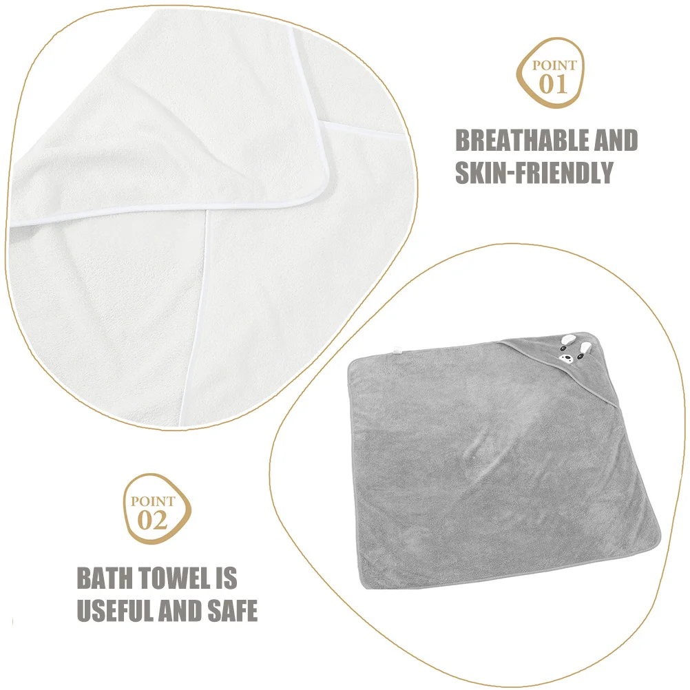 Toalla de baño para niños, 2 uds., forro polar Coral, suave y absorbente, capa de toalla de ducha para niños pequeños, adecuada para interiores y exteriores - imagen 2