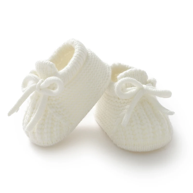 Zapatos para bebés y niñas, botines tejidos a mano para recién nacidos, calcetines para niños de 0 a 18m, suela blanda antideslizante, primeros caminantes para interiores y exteriores