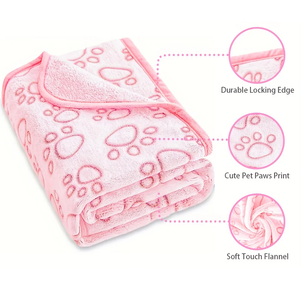 Manta suave para perros y gatos – Estampado de pata, cálida y esponjosa - imagen 3