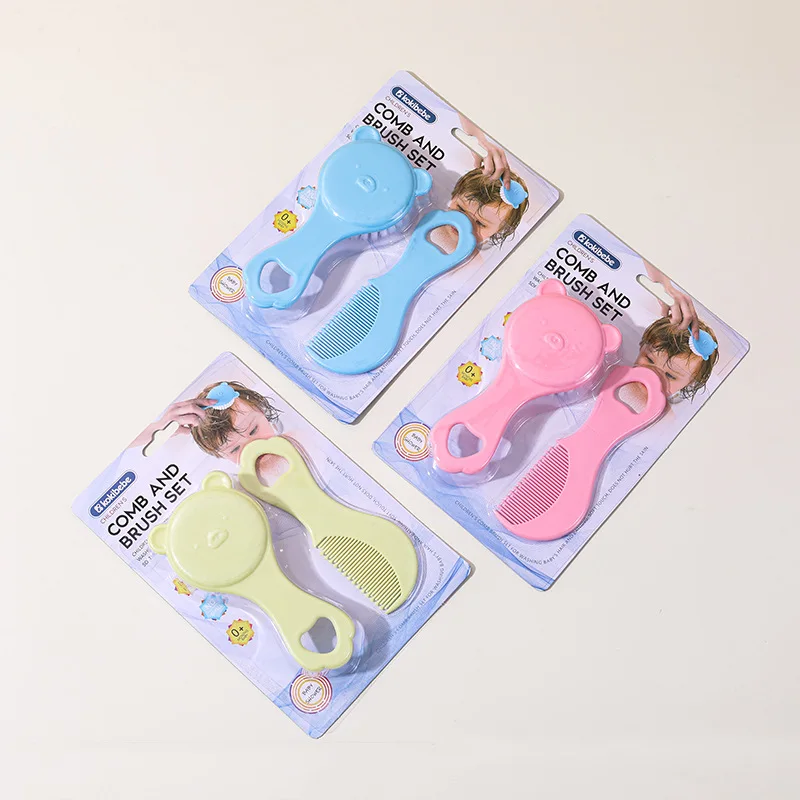 Set para el cuidado del bebé: lindo peine y cepillo de limpieza para recién nacidos con temática de oso: seguro y suave para el cuero cabelludo del bebé, ¡adorable imprescindible para los padres! - imagen 2