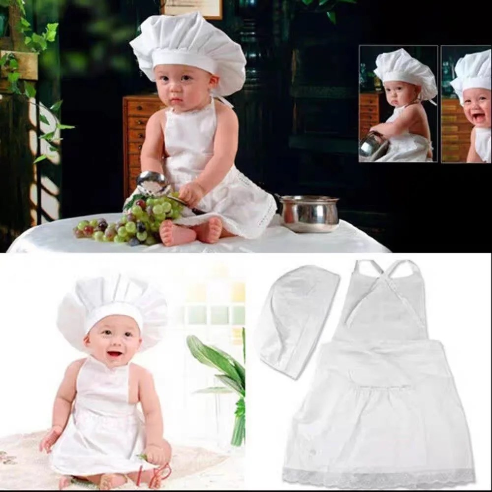 Accesorios de fotografía infantil disfraz pequeño chef - imagen 2