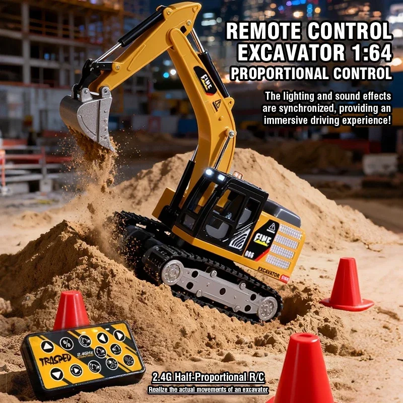 Juguete excavadora de control remoto 1:64 – Ingeniería para niños - imagen 3