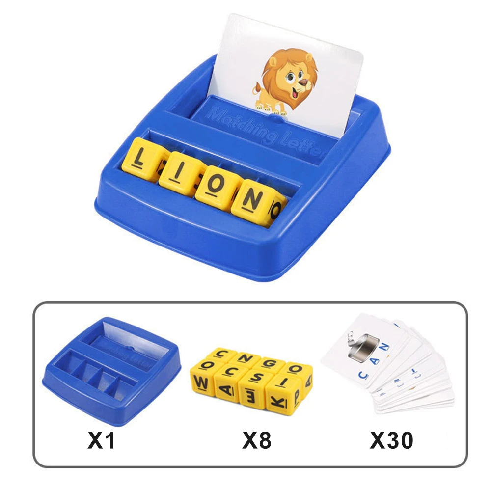 Juego educativo de ortografía y alfabeto inglés con tarjetas