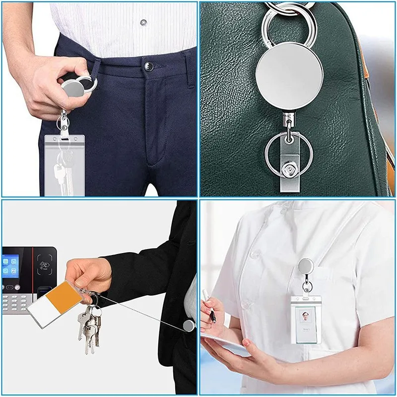 Metal retráctil enfermera insignia carrete Clip titular de la insignia estudiantes médico titular de la tarjeta de identificación llavero - imagen 5