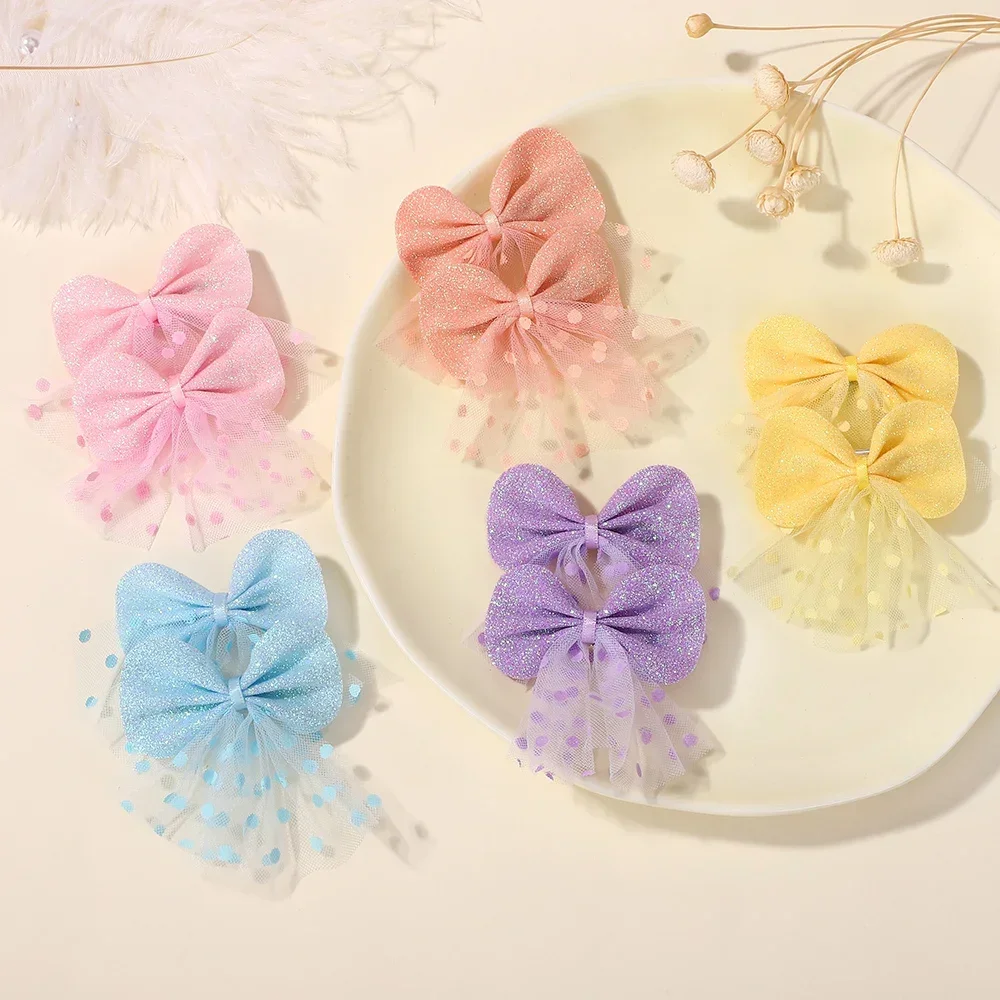 Horquillas niña con lazo y purpurina – Accesorios cabello - imagen 5