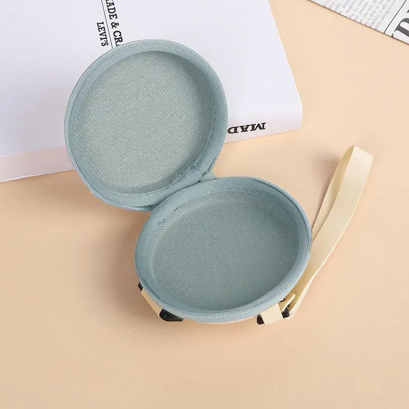 Estuches para gafas de sol plegables circulares, caja de almacenamiento para gafas portátil y moderna, bolsa suave con cremallera y ahorro de espacio de mano - imagen 2