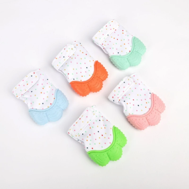 Guante de dentición de silicona para bebé de dibujos animados, mordedor para bebé, juguete de protección para morder los dedos para niños, Gel de dentición, seguridad a prueba de masticar - imagen 2