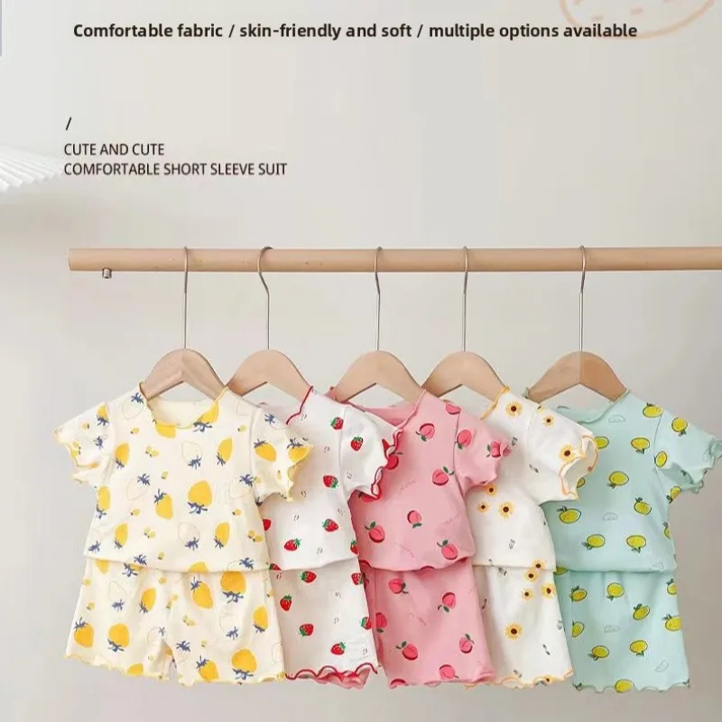 Pijama fresa para bebé niña – Conjunto dos piezas manga corta verano - imagen 5