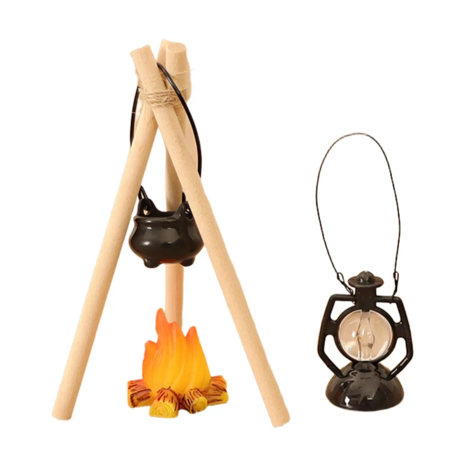 Juego de camping infantil con fogata y lámpara en miniatura - imagen 5