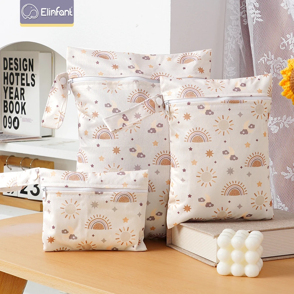 Elinfant 3 uds bolsa seca y húmeda portátil para trajes de baño, bolsas de pañales impermeables para pañales de tela, bolsa de almacenamiento reutilizable lavable