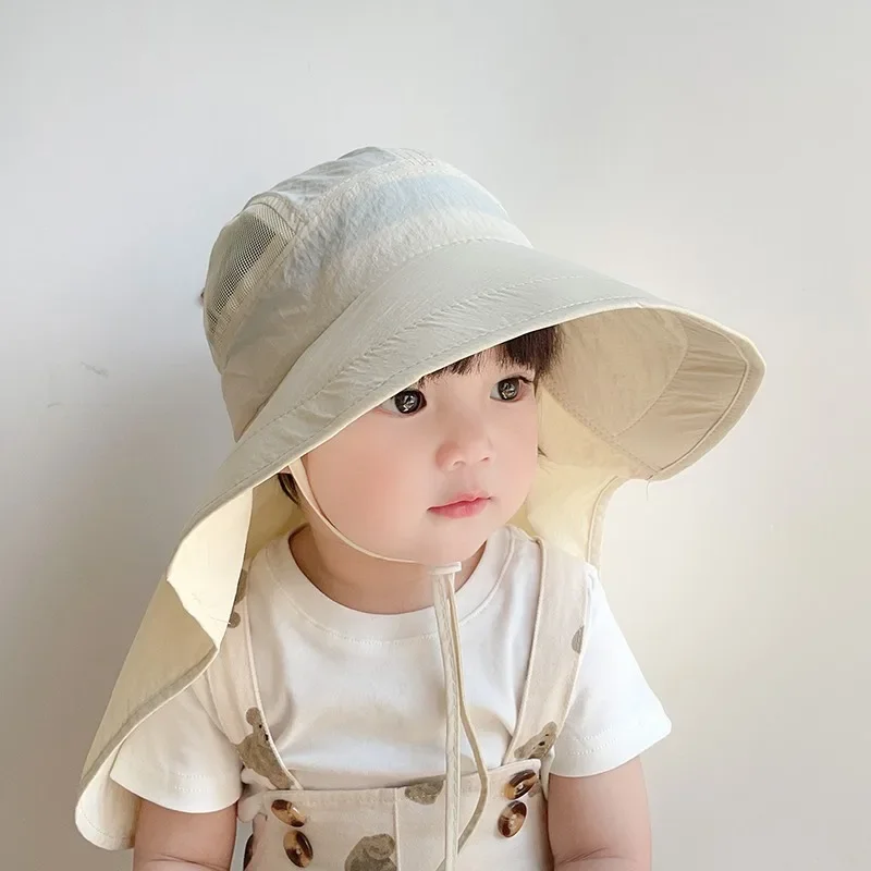 NewThin sombrilla sombrero de bebé moda coreana Color caramelo niños sombrero de pescador transpirable borde grande sombrero de viaje accesorios de ropa - imagen 2