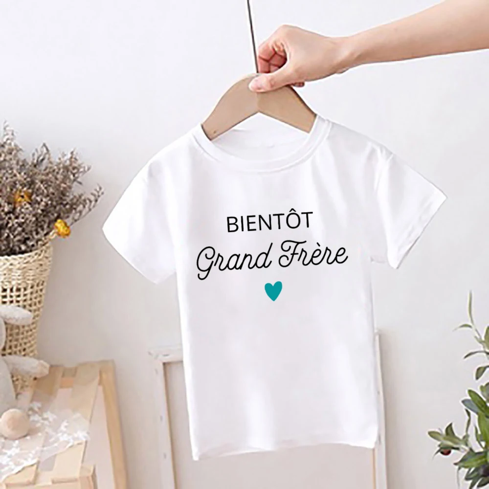 Camiseta con estampado de I Will Become A Big Brother para niños, camiseta de anuncio de embarazo, ropa de hermano, camisetas de manga corta de verano para niños - imagen 3