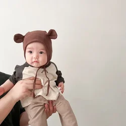 Gorro bebé en algodón con orejas de oso y conejito