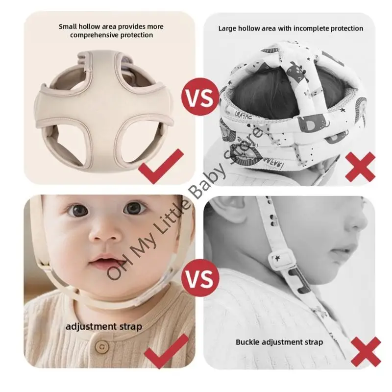 Casco seguridad infantil M76C para protección contra caídas, forro poliéster suave y transpirable para bebé durante y - imagen 5