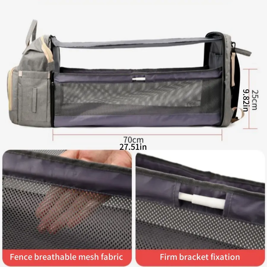 Bolsa de pañales plegable Oxford multifuncional para bebé - imagen 5
