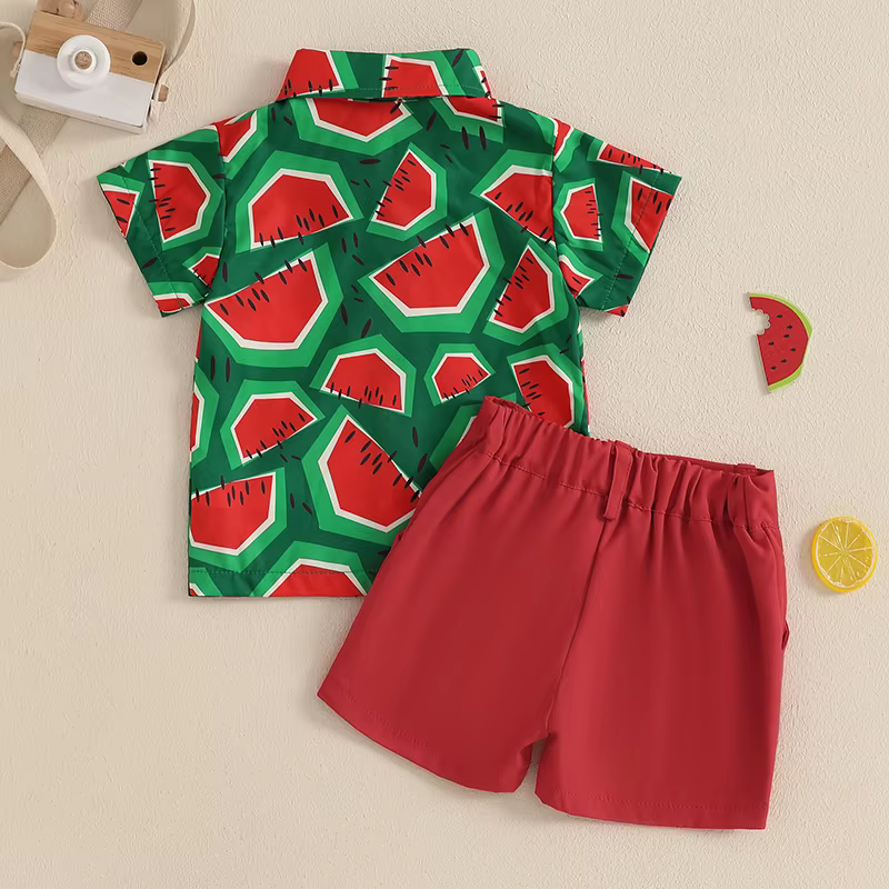 Tregren Conjunto de verano para bebé manga corta con estampado sandía - imagen 4
