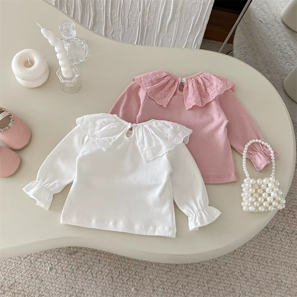 Camisa de encaje con volantes para niñas, manga larga primavera-otoño - imagen 5