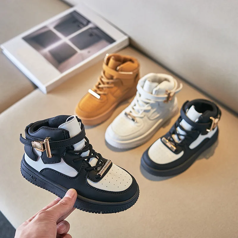 2025 Otoño Invierno, botas para bebés, niños y niñas, zapatos casuales para niños, zapatos antideslizantes para exteriores, botines de felpa para niños - imagen 4