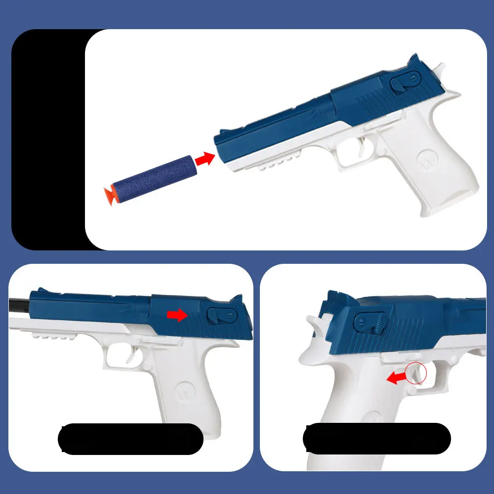 Pistolas de juguete para niños, pistola de plástico Manual, juguete de espuma para dardos, lanzador de modelo de tiro para niños y niñas, juegos al aire libre - imagen 4
