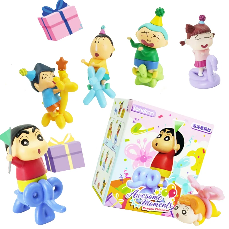 JANDOOM Crayon Shin-chan figura de acción de dibujos animados de Anime caja ciega grano de arroz lindo modelo de muñeca adornos juguetes regalos de Festival de dibujos animados - imagen 3