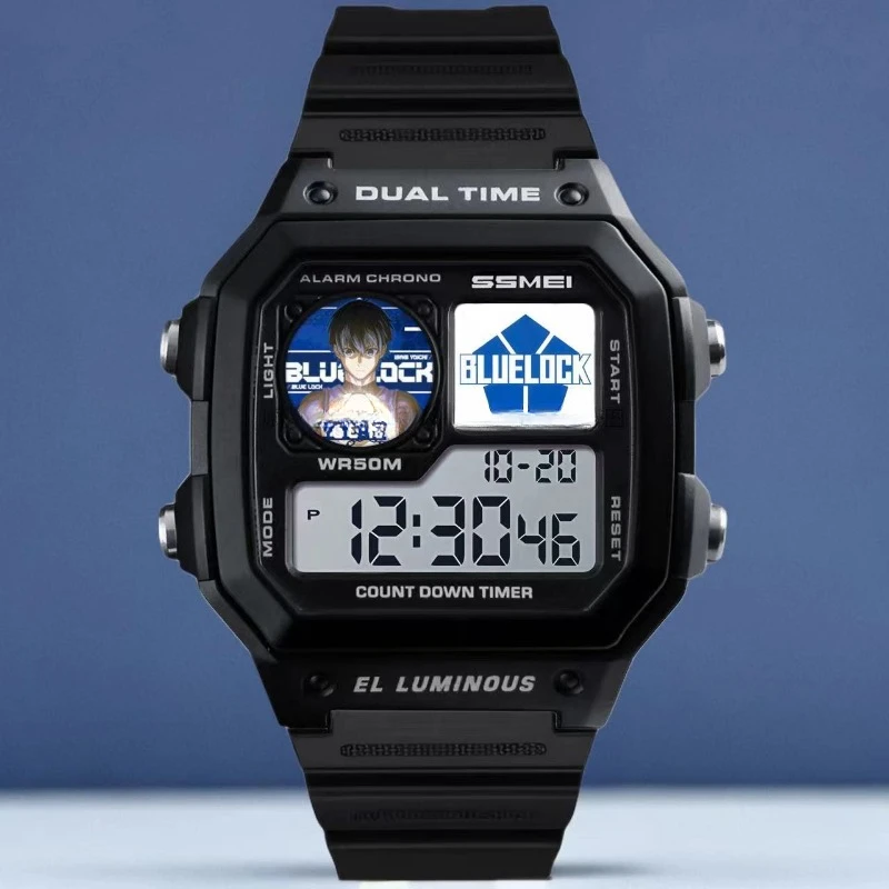 Isagi yoachi-relojes digitales LED, luminosos, deportivos, resistentes al agua, multifunción, con bloqueo azul, para estudiantes y niños - imagen 5