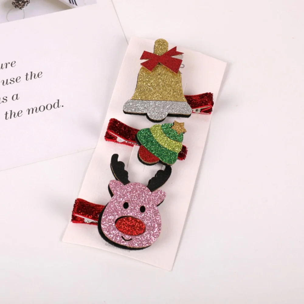 Pinzas para el pelo de árbol de Navidad para niños y niñas, horquillas con campana de Reno y Natividad, accesorios para el cabello de Navidad, regalo de Navidad de Año Nuevo 2025 - imagen 3
