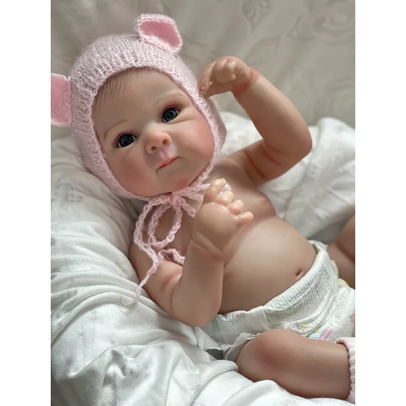 Bettie-muñecas de bebé recién nacido de vinilo de cuerpo completo, 18 pulgadas, realista, tacto suave, capas de bebé de cuerpo completo, pintura 3D, piel - imagen 3