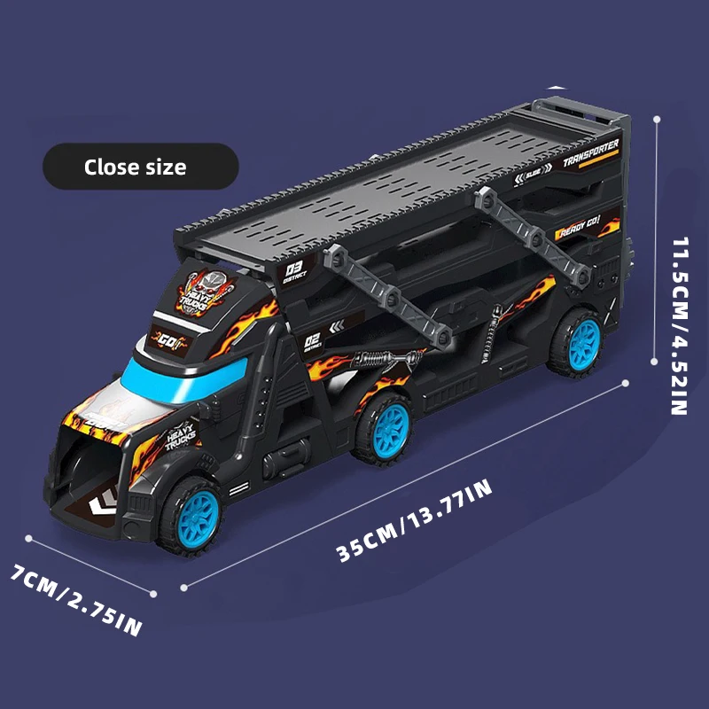 Niño Shape-shifting niño plegable expulsión coche de juguete contenedor portador taxi transporte coche ingeniería camión camión grande 1 de junio niños - imagen 2