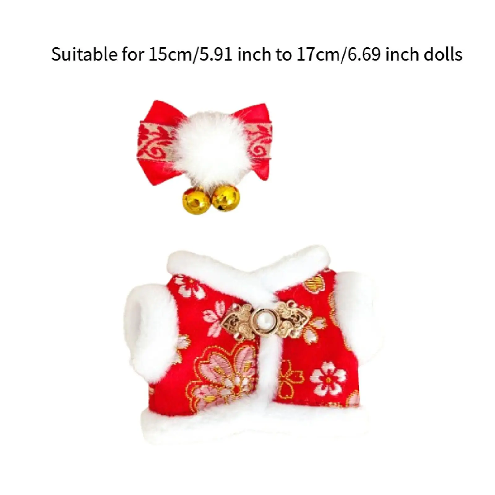 Plush Doll Clothes, Dress up with Headwear, Plush Doll Accessories Soft Cartoon Stuffed Animals Clothes for 5.91inch Doll