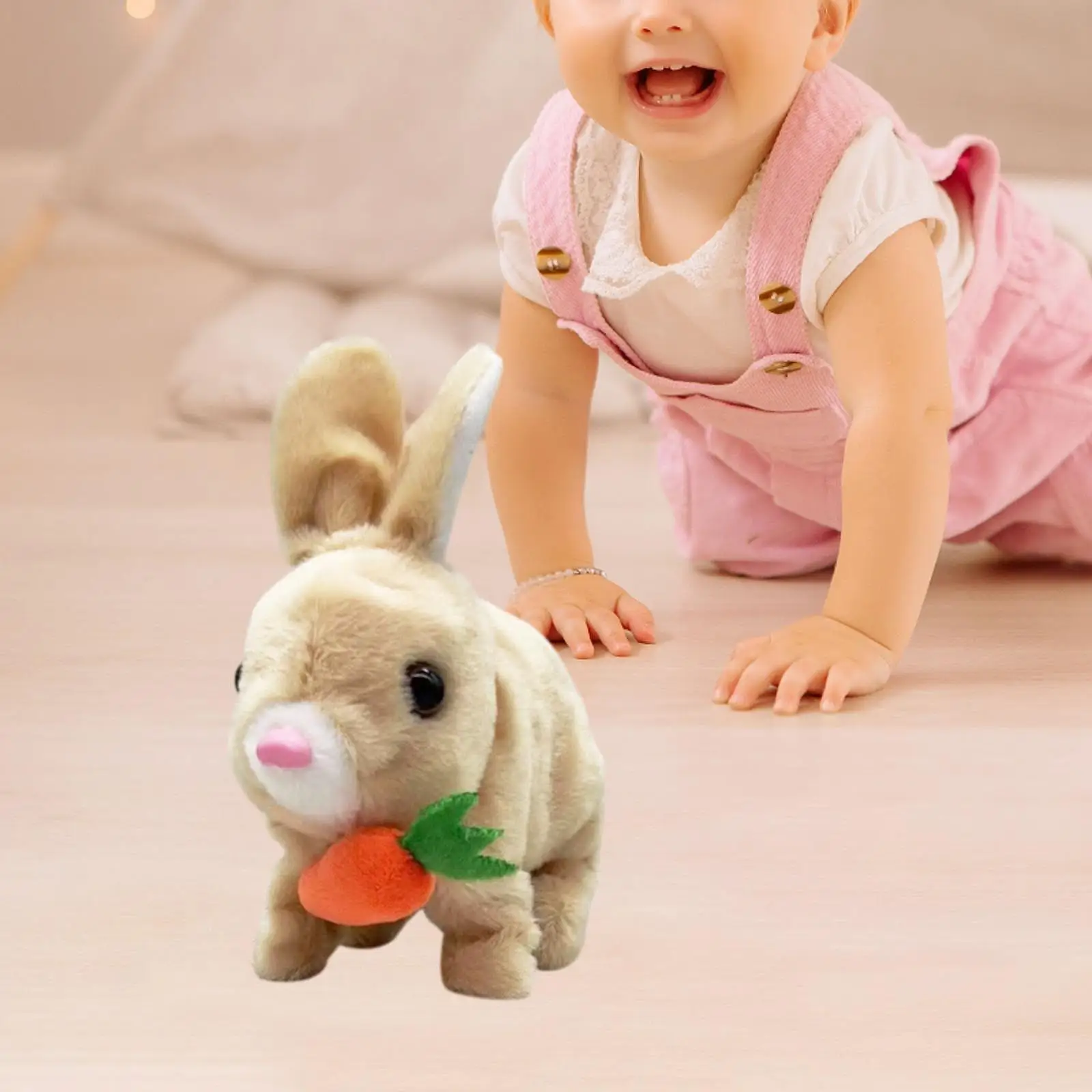Electric Bunny Plush Toy Lovely Interactive Plush Rabbit for Kids Boys Girls