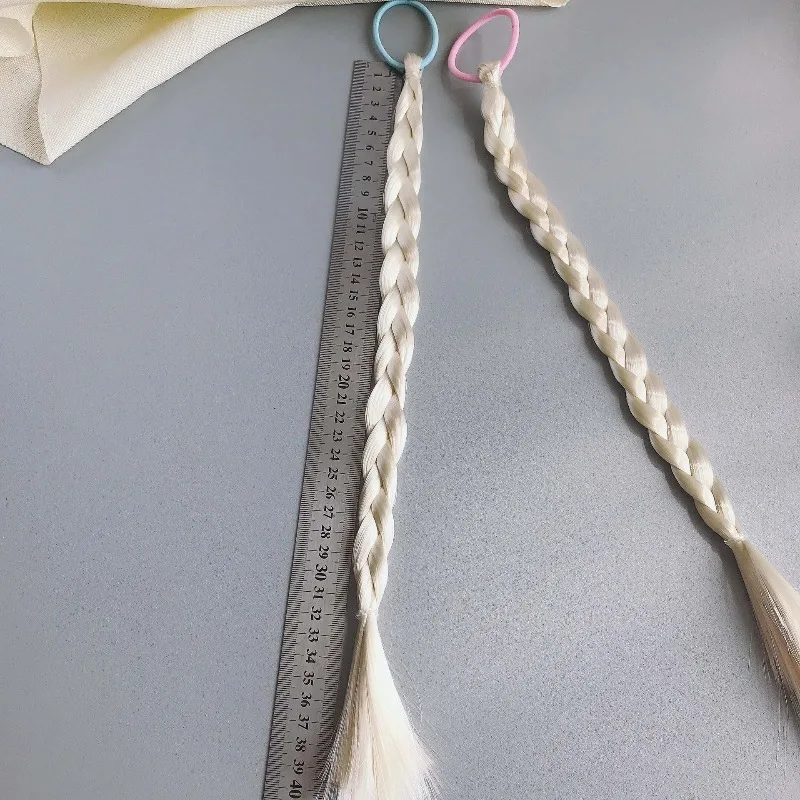 Pelucas trenzadas blancas para niños: la serie Princess Ice and Snow, suministros para manualidades DIY, pelucas semiacabadas para decoraciones hechas a mano. - imagen 3