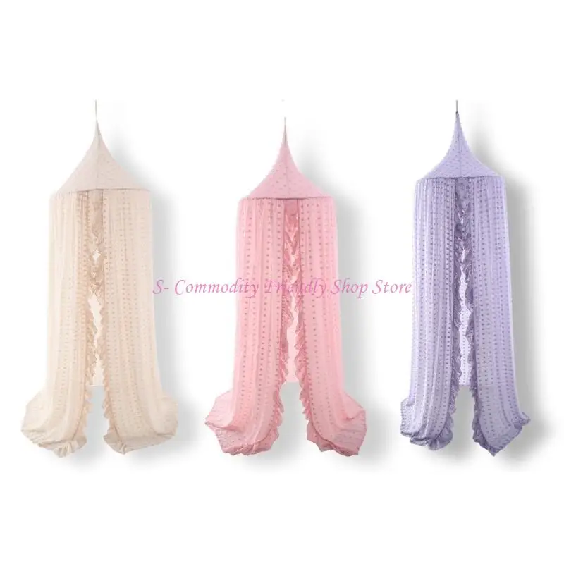 85AE Suministros cama para bebé, cuna con dosel colgante, cuna, mosquitera, cortina cama para niños y niñas, decoraciones - imagen 2