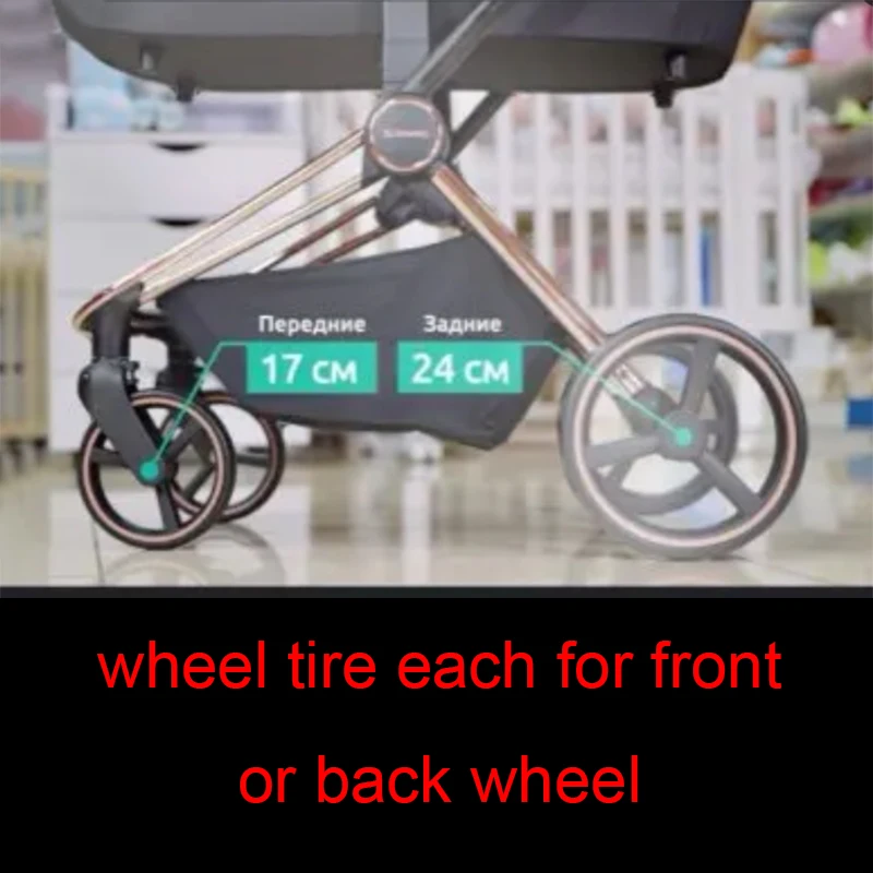 Neumático de rueda de Buggy para cochecito Camino Persona, cubierta de neumático delantero o trasero, banda de rodadura de PU sin cámara, accesorios de cochecito de bebé personalizados - imagen 2