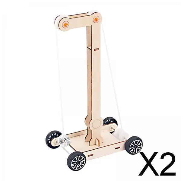 Juguetes de ingeniería DIY, modelo de carro de madera, rompecabezas para niños y niñas, accesorios de fácil instalación, alto rendimiento, 2 uds.