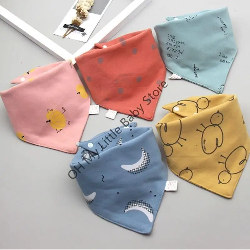 M76C 5 uds. Baberos para alimentación bebé, toalla para Saliva para bufandas triangulares, Bandana, Baberos algodón suave, - imagen 3