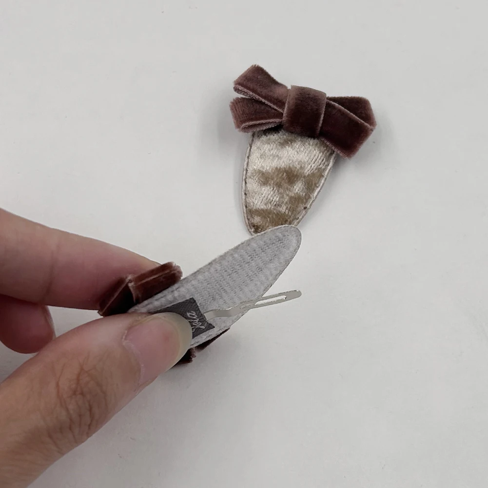 Mini pinzas para el pelo de terciopelo coreano para niñas recién nacidas, horquillas vintage, horquillas a presión de aleación, accesorios para el cabello para niños, 2 piezas por juego - imagen 5