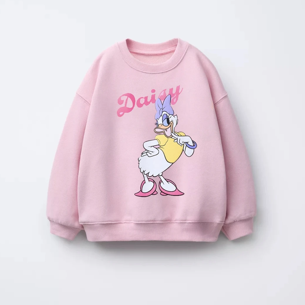 Disfraz de otoño de Disney, sudaderas con estampado de Pato Donald para niños y niñas, sudaderas con capucha encantadoras de nuevo estilo, pantalones de chándal, 2 unid/set, ropa exterior - imagen 4
