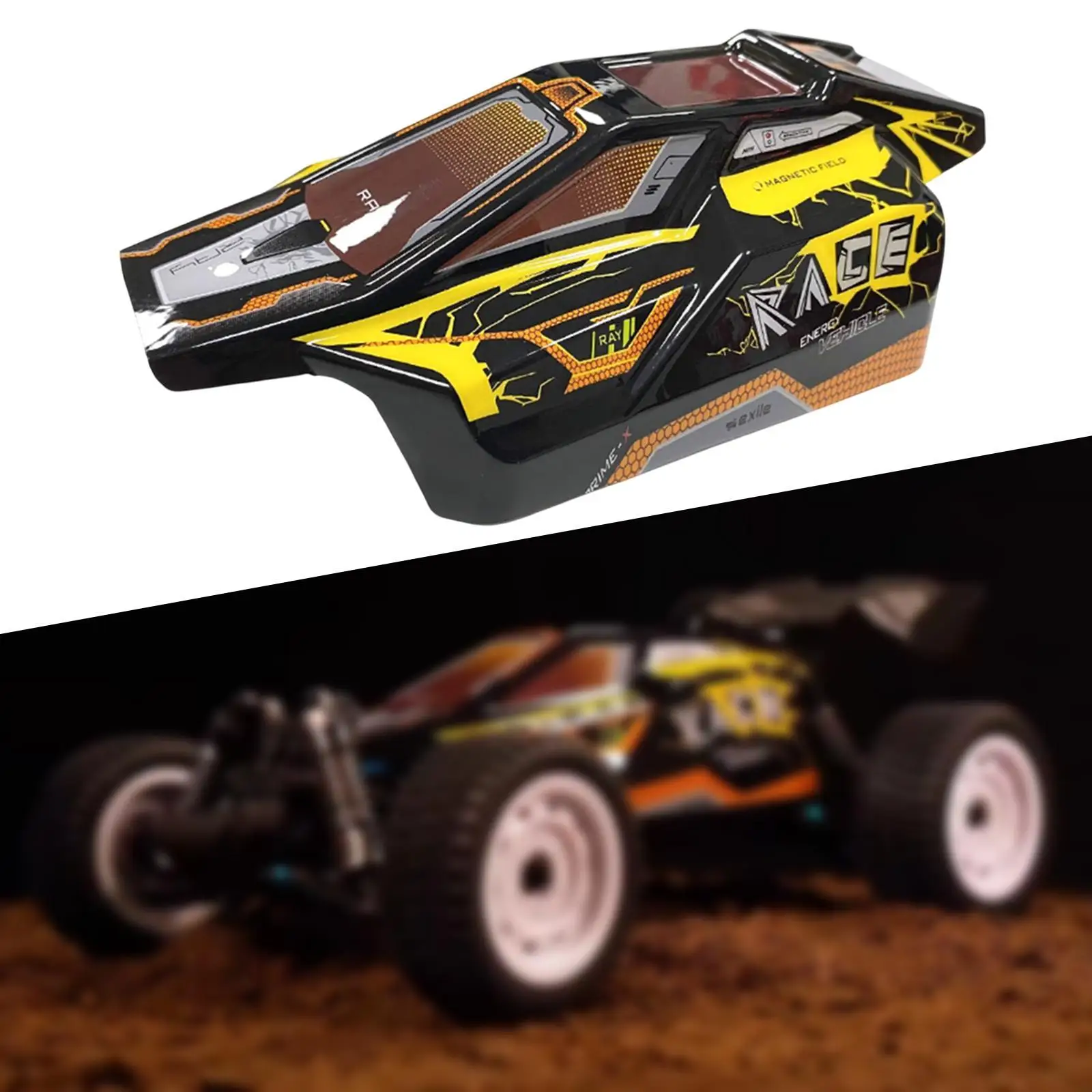 1/16 Scale RC Car Shell Easy to Install Sturdy Upgrade Replace for 16201