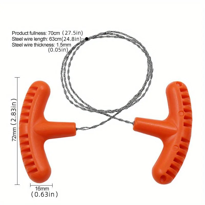 Sierra de alambre manual de acero inoxidable, minisierra multiusos, equipo de supervivencia al aire libre para acampar, 1 unidad - imagen 2