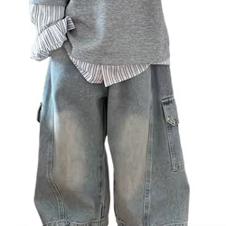 Pantalones cargo de mezclilla para niño – Jeans anchos cómodos