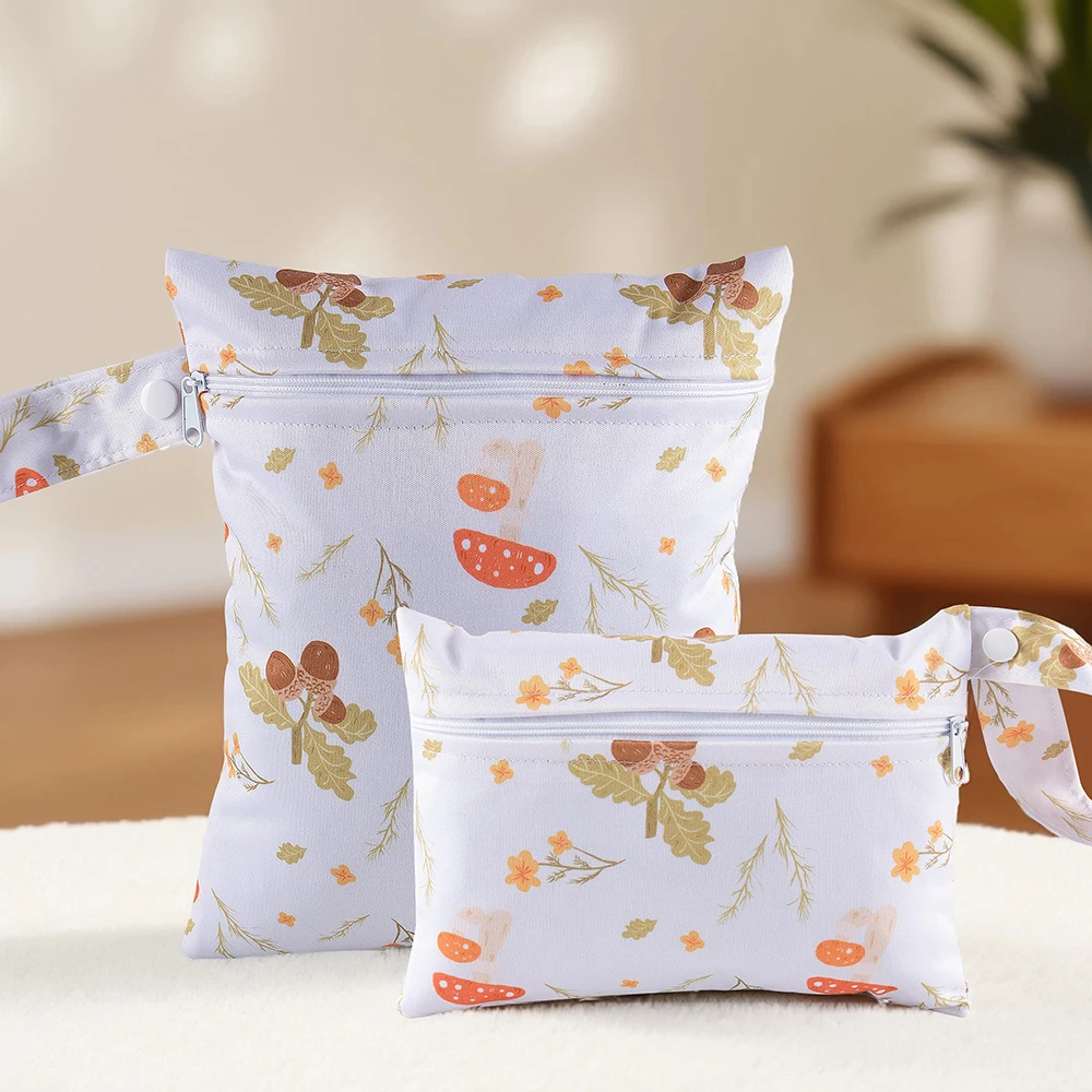 Babyshow 2 piezas diferentes mini tamaños lavable bolsa húmeda poliéster solo bolsillo ideal para trajes de baño bolsa de maquillaje bolsa de pañales portátil - imagen 3